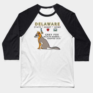 Delaware - Gray Fox - State, Heart, Home - state symbols Baseball T-Shirt